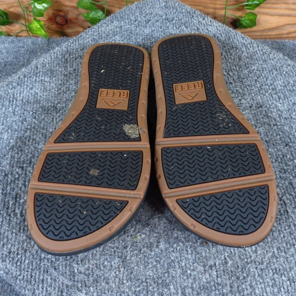 Reef Cushion Phantom 2.0 Mens Flip Flop Sandals Size 7 Beach Pool Black Leather